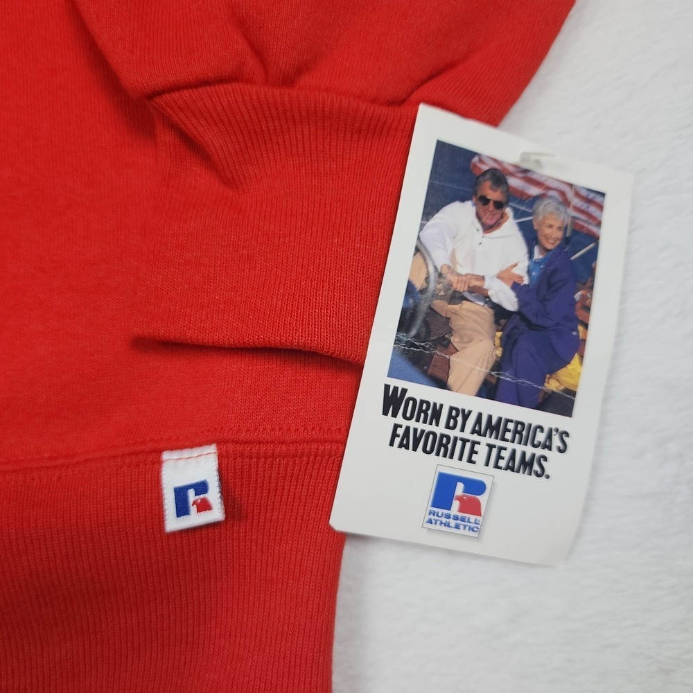 Vintage Russell Sweatshirt Mens Large Red Athletic Resolution Trust NWT USA - Picture 6 of 10